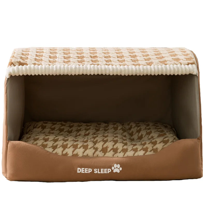 Large Dog Den Quilted Winter Cozy Pet Bed That Keeps Pets Warm Washable