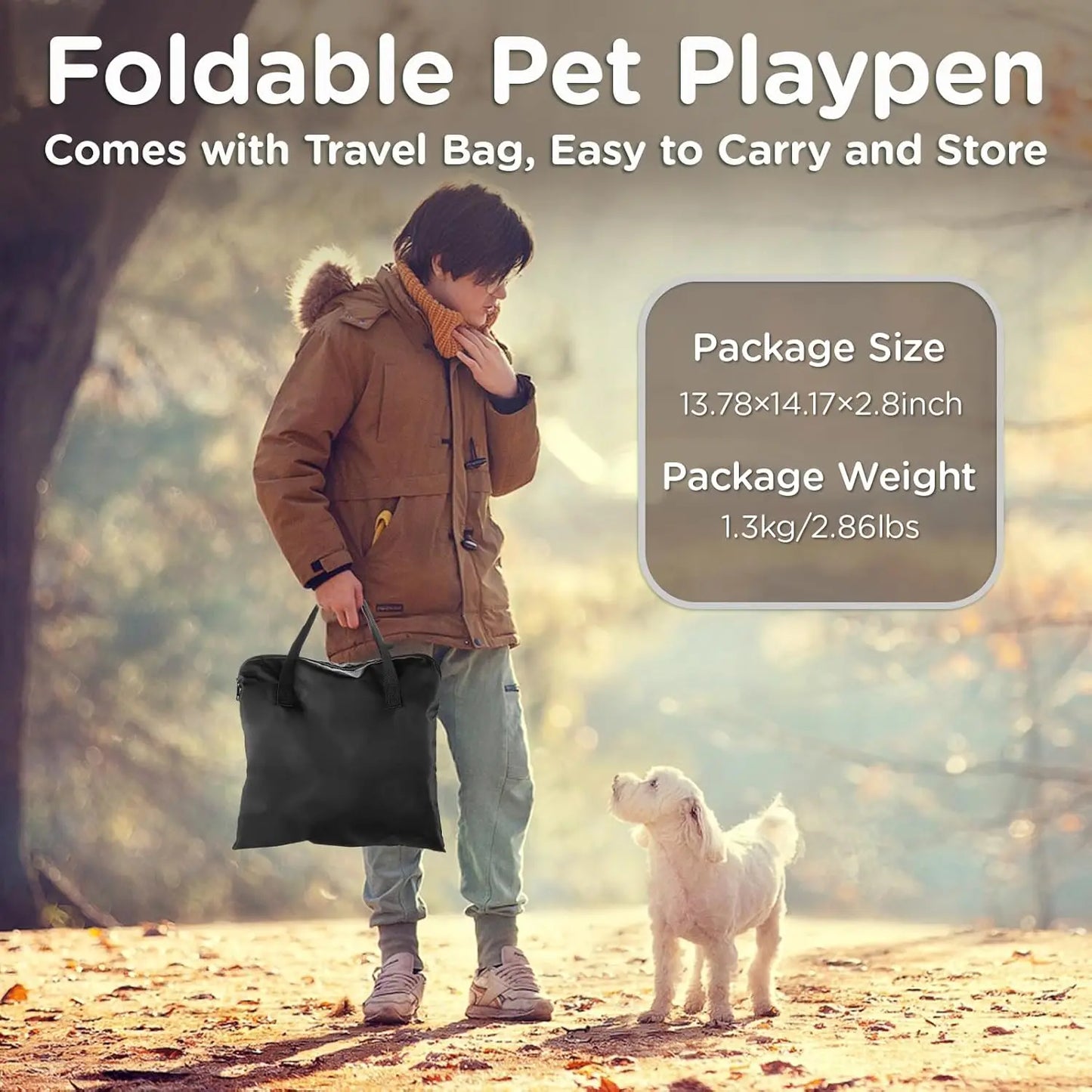 Foldable Waterproof Pet Playpen With Retractable Shade For Small Dogs And Cats