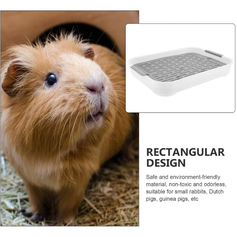 Durable Corner Rabbit Litter Box for Small Pets and Guinea Pigs