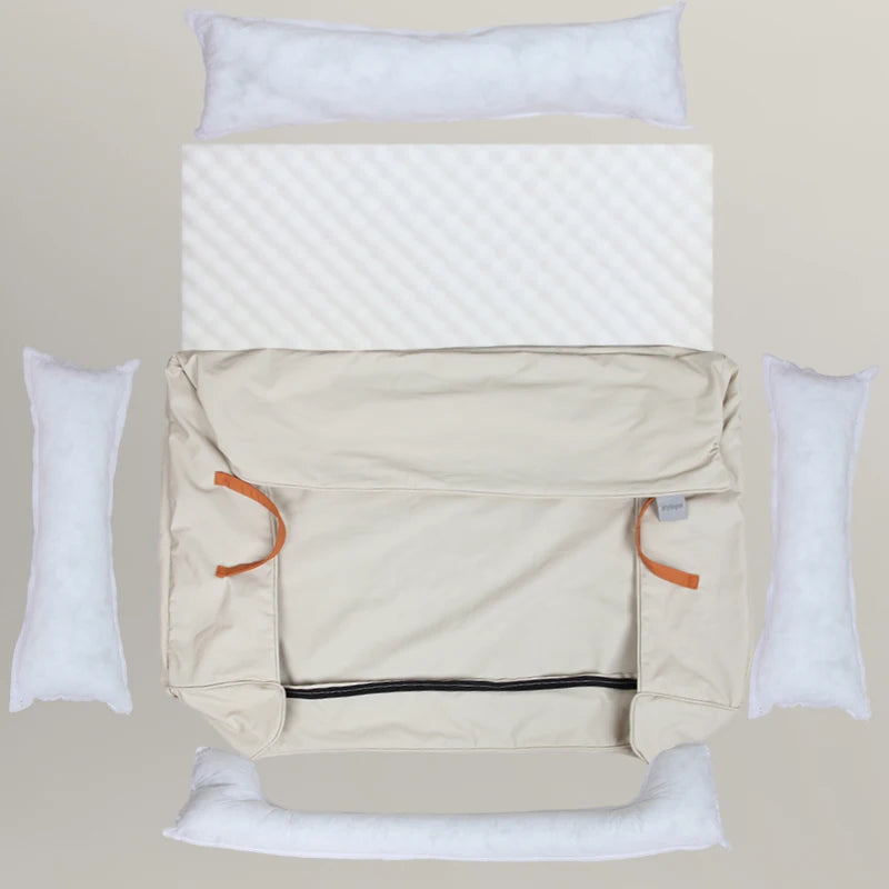 Leather Plush Donut Dog Bed For Large Dogs Snug Warm Cozy Rectangle