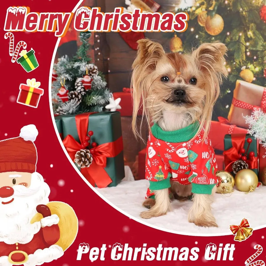 Dog Christmas Pajamas For Small Dogs Chihuahua Yorkie Soft Sleepwear