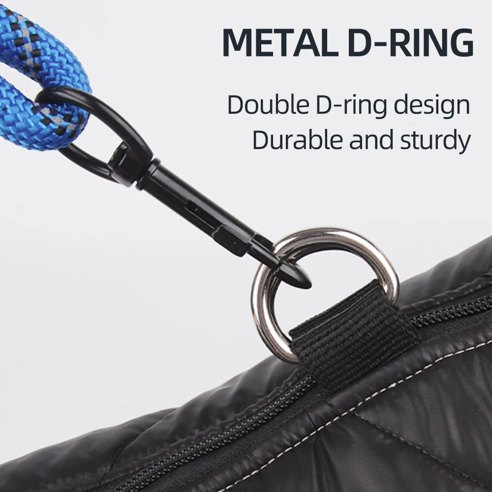 Winter Dog Cotton Coat With Reflective Stripe Harness For All Sizes