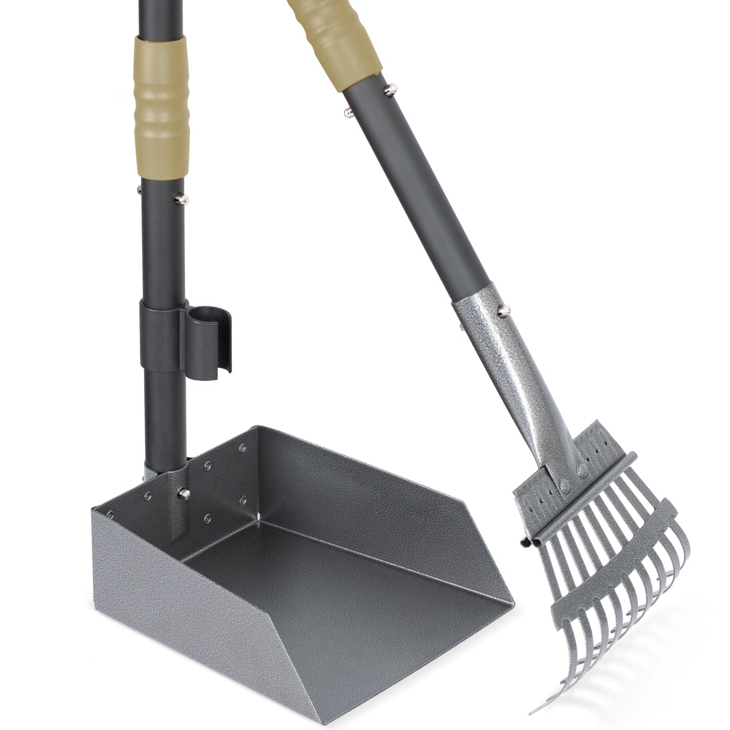 Dog Pooper Scooper Set with Adjustable Stainless Handles for Easy Waste Cleanup