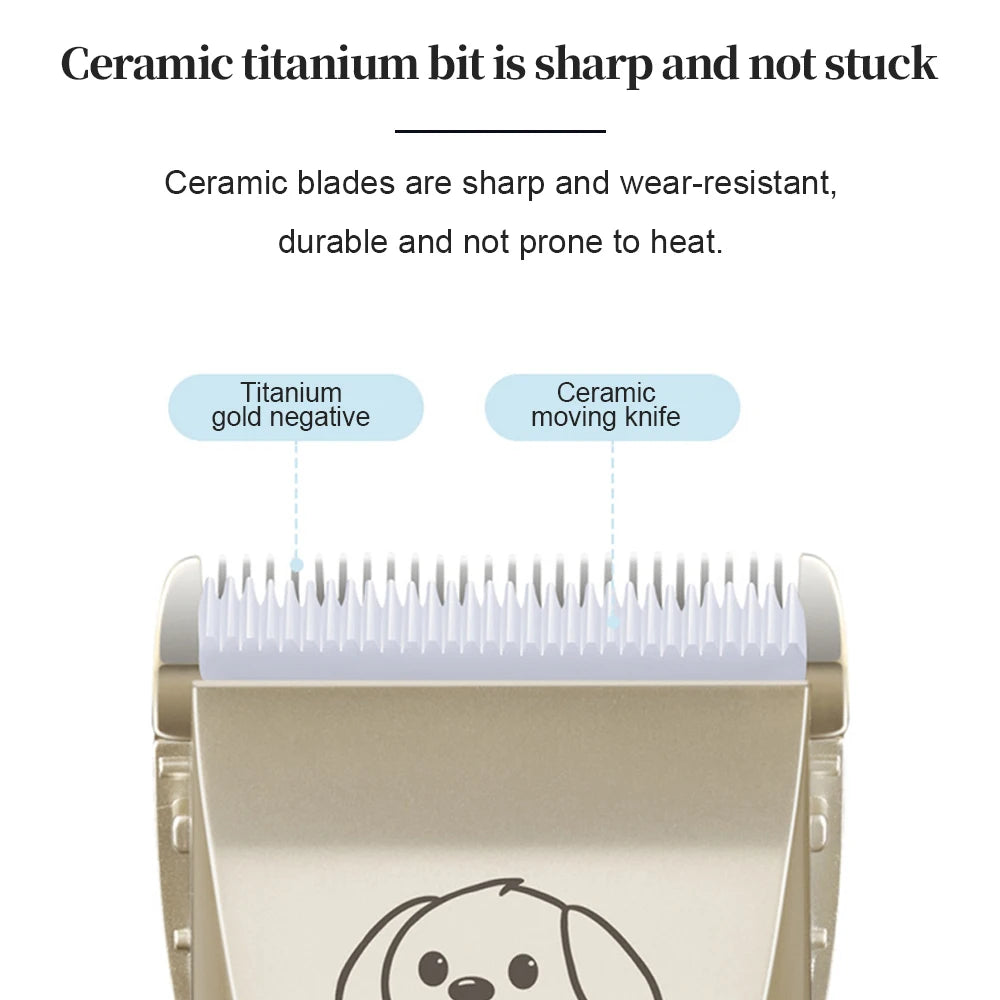 Rechargeable Pet Hair Trimmer Clipper Grooming Kit For Cats And Dogs