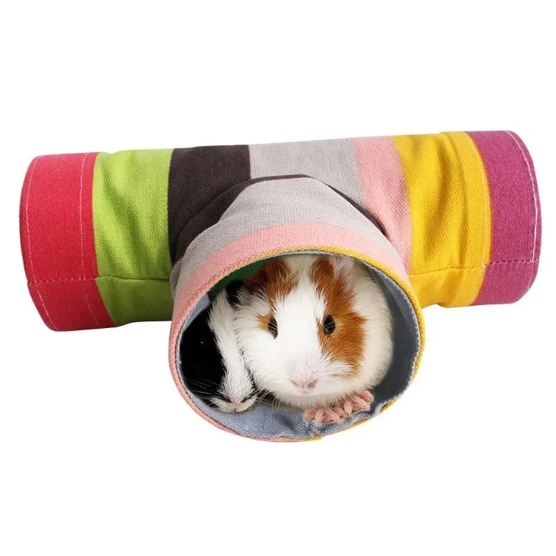 Guinea Pig Collapsible Tunnel Pet Toy for Small Animals and Cage Accessories