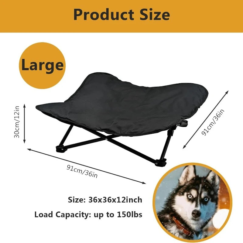 Elevated Dog Bed Portable Raised Pet Cot Indoor Folding Dog Cot Bed Padded Filling Carrying Bag Included Pet Camping Traveling