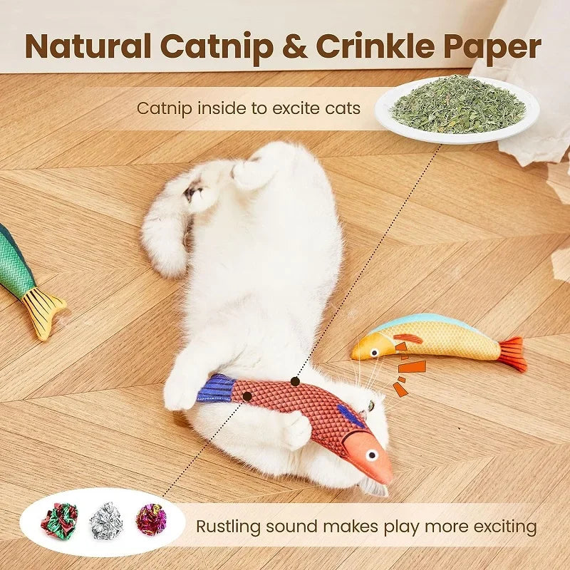 Catnip 3D Simulation Fish Plush Toy For Cats Interactive Chew Goldfish