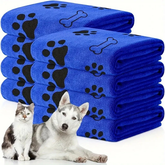 2pcs Soft Microfiber Dog Towels Quick Dry Absorbent Bath and Grooming Towels