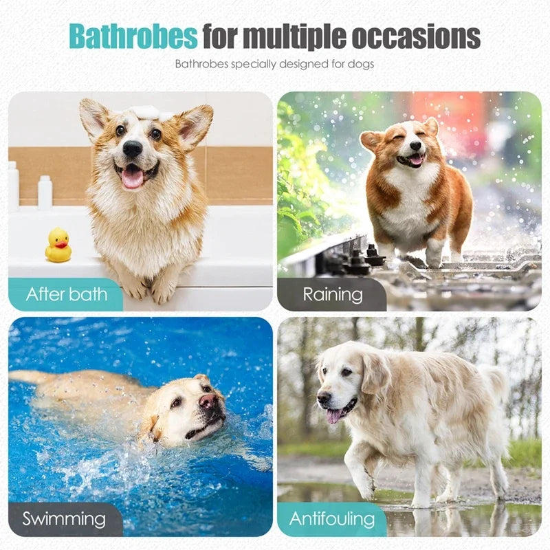 Pet Bathrobe Towel For Dogs And Cats Ultra Soft Water Absorbent Drying Robe