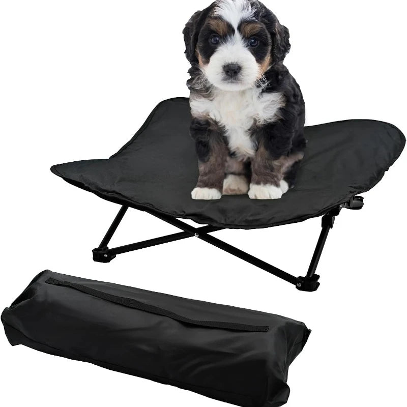 Elevated Dog Bed Portable Raised Pet Cot Indoor Folding Dog Cot Bed Padded Filling Carrying Bag Included Pet Camping Traveling
