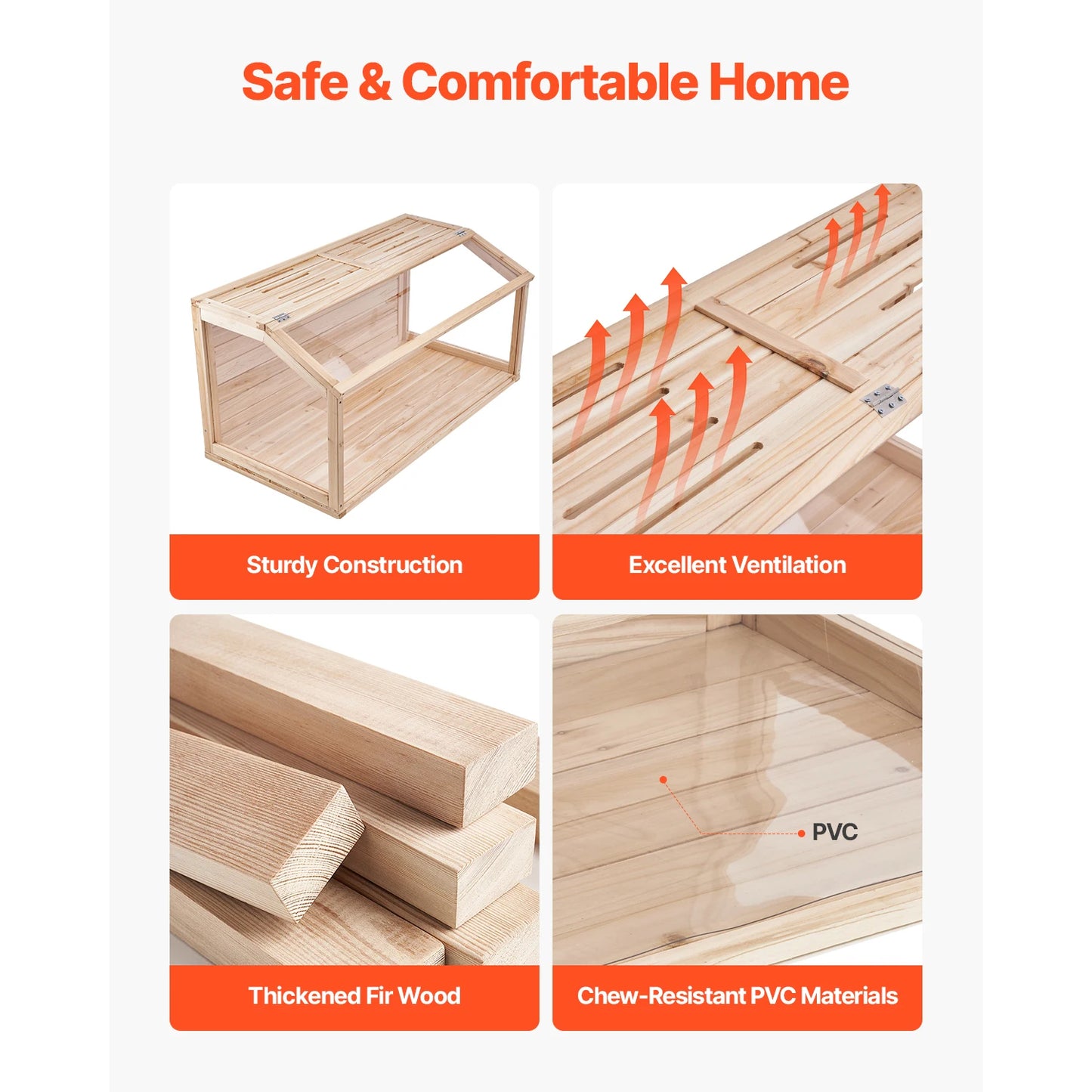 Wooden Hamster Cage With 270 Degree Viewing And Openable Top Ventilated Habitat