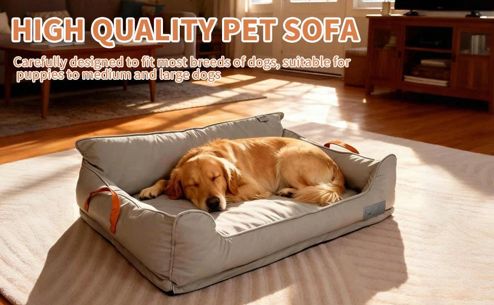 Leather Plush Donut Dog Bed For Large Dogs Snug Warm Cozy Rectangle