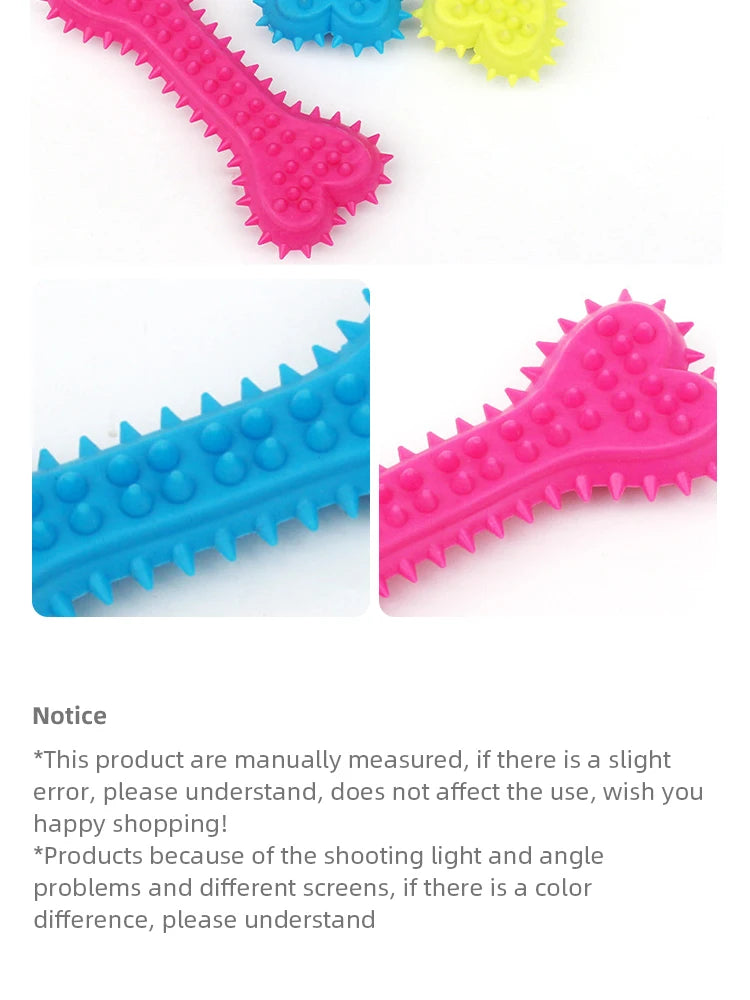 Soft Rubber Bone Shaped Chew Toy for Small Dogs Teeth Grinding Training