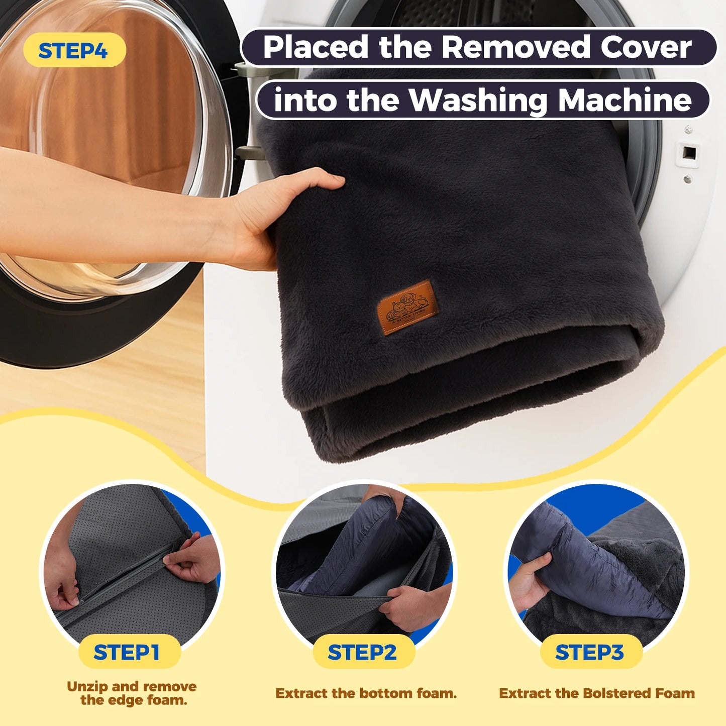 Foldable Portable Dog Bed Mat Machine Washable No Installation Needed