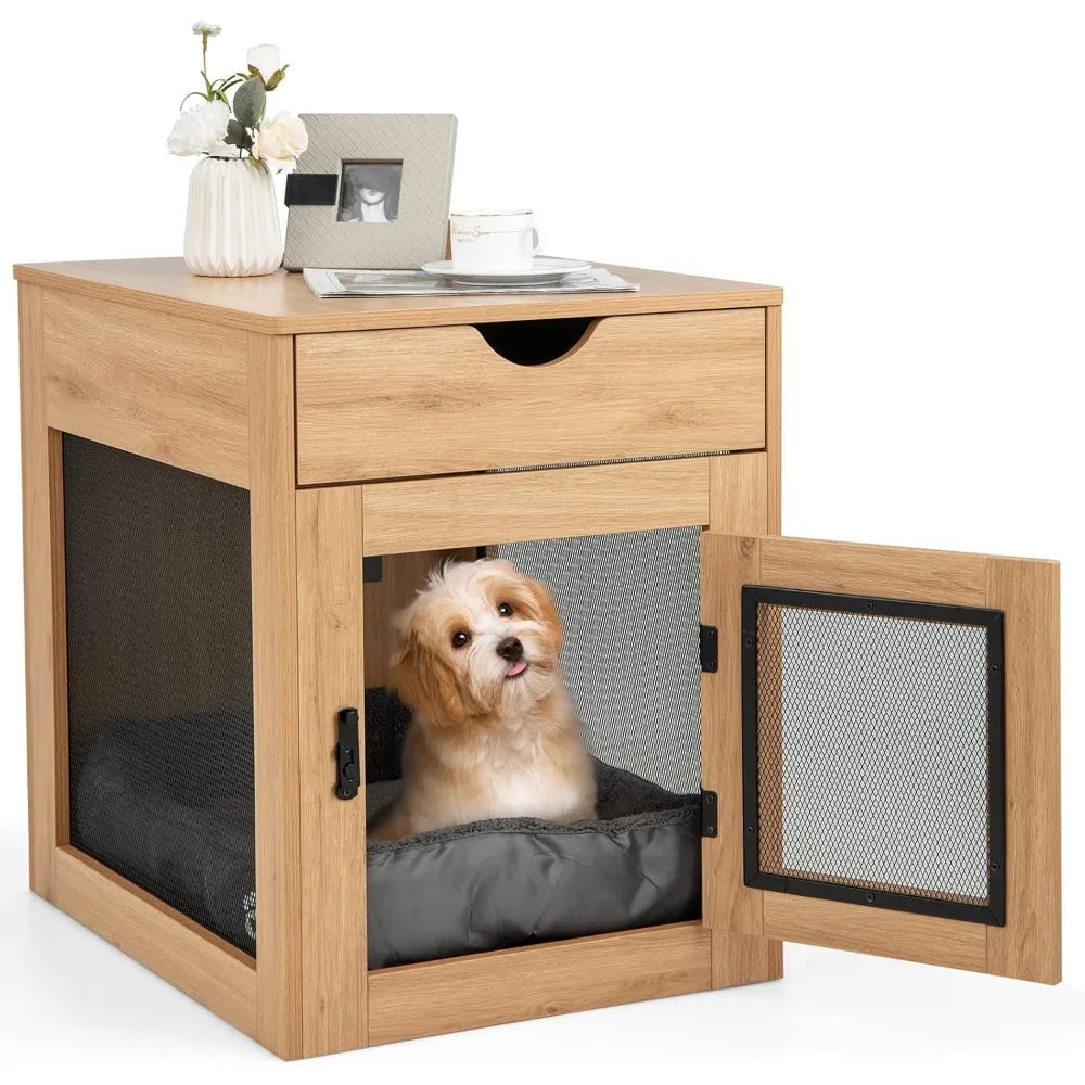 Masterpiece Dog Crate End Table With Wireless Charging And USB Ports