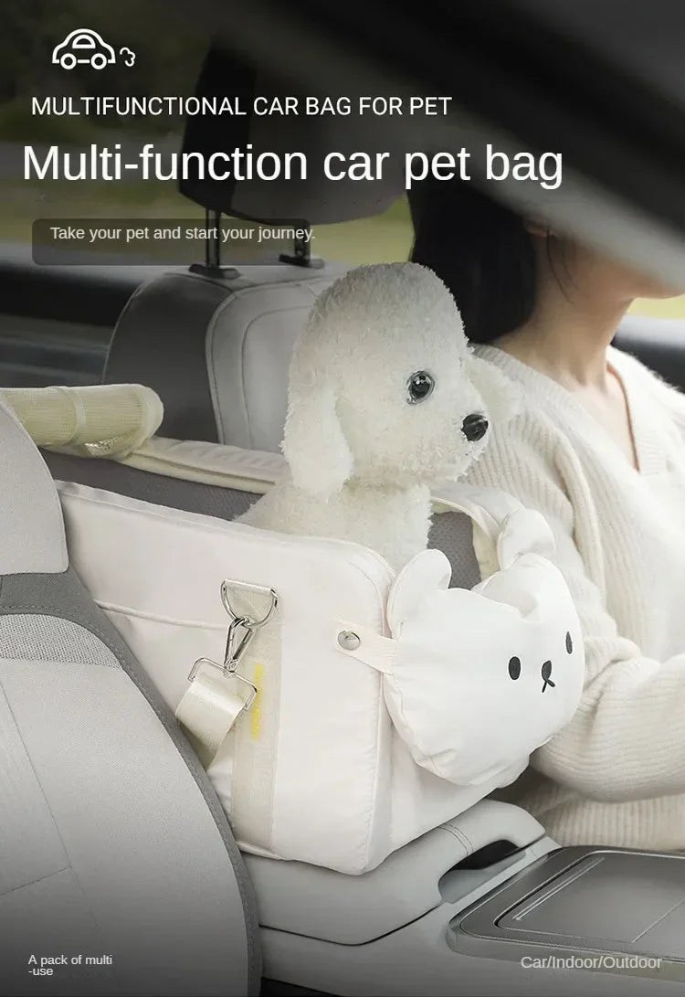 Dog Car Seat Booster for Car Armrest and Cat Carrier