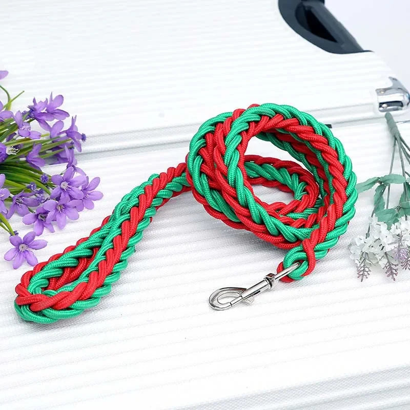 Heavy Duty Nylon Braided Dog Leash For Large Dogs Durable Walking Lead