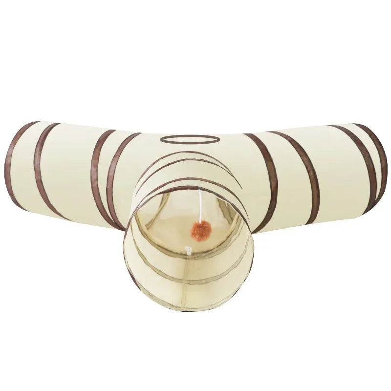 Long Cat Play Tunnel T Y Shaped Foldable Interactive Indoor Toy