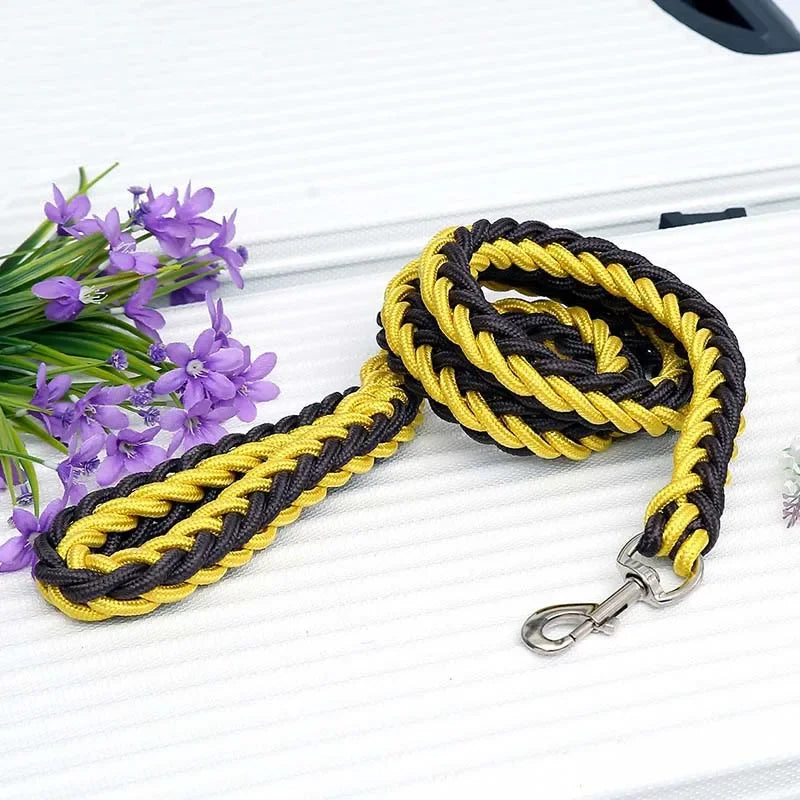Heavy Duty Nylon Braided Dog Leash For Large Dogs Durable Walking Lead