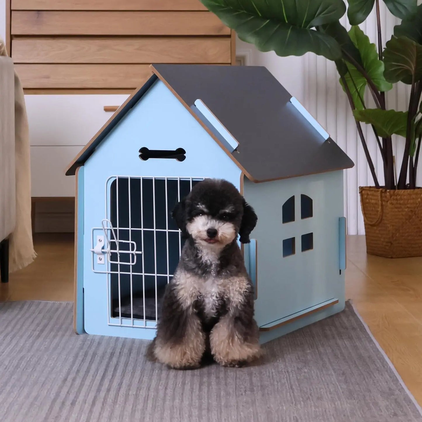 Cozy Wooden Indoor Dog House For Small Dogs And Cats
