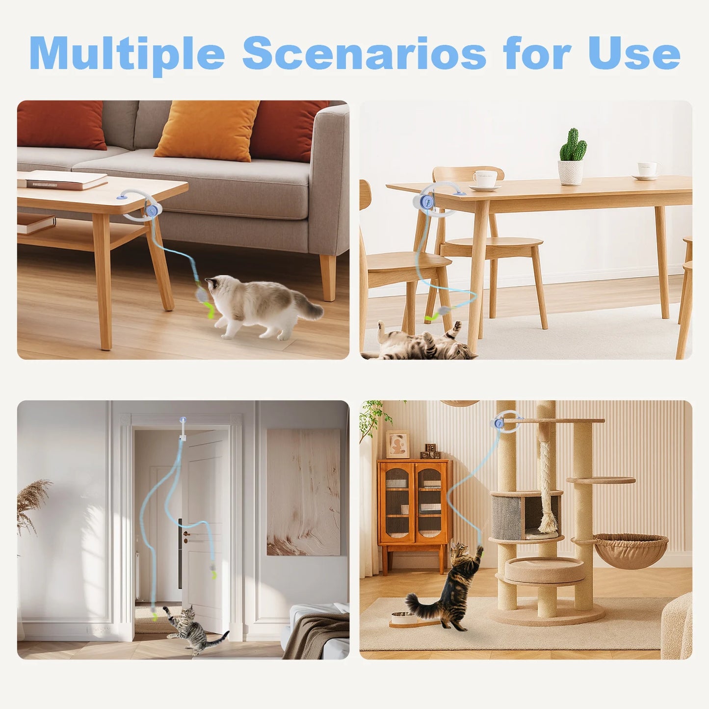 USB Rechargeable Electric Door Hanging Cat Toy Interactive Self Play Kitten Toy