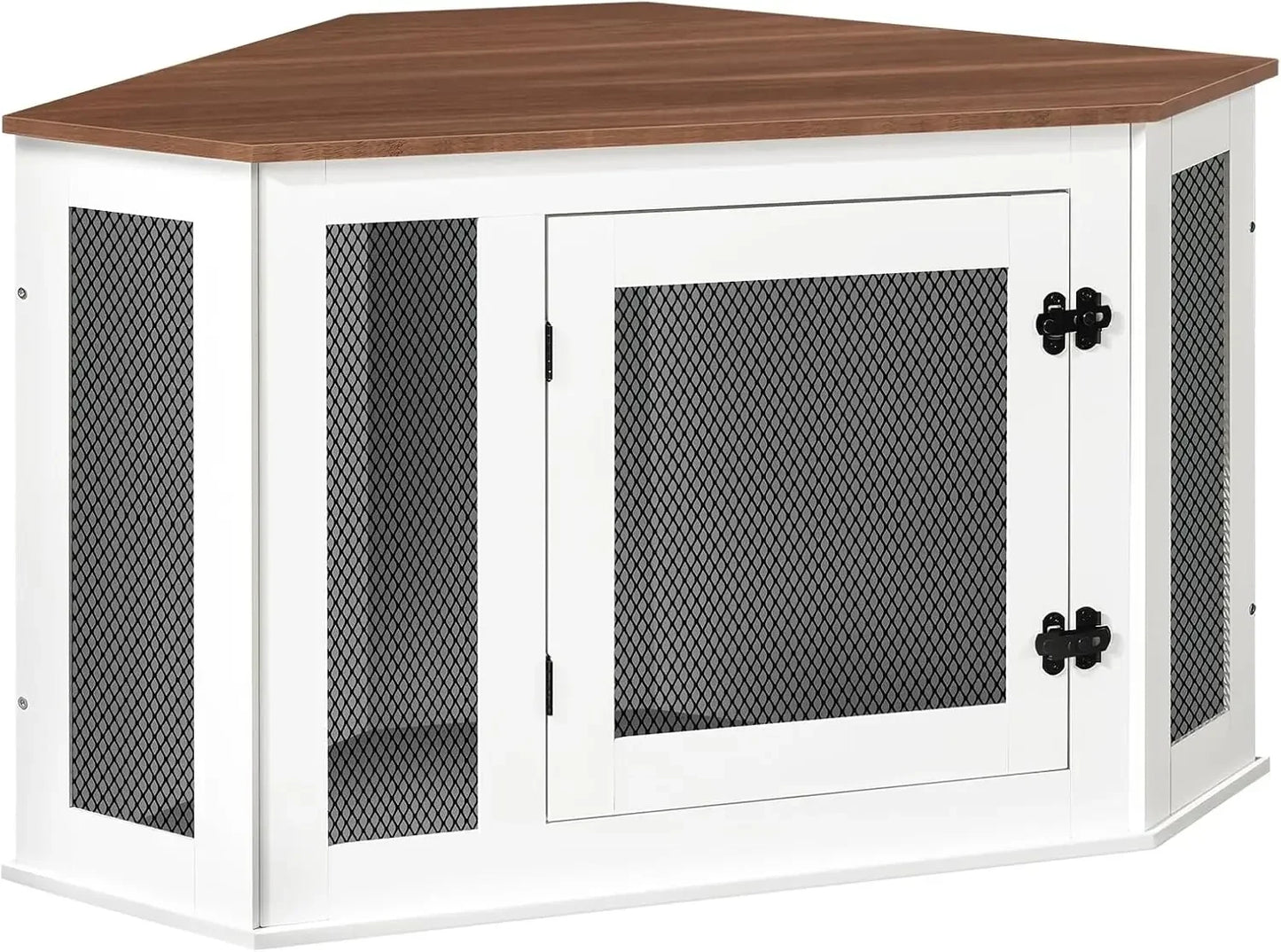 Corner Dog Crate Furniture End Table Wood Kennel For Indoor Use