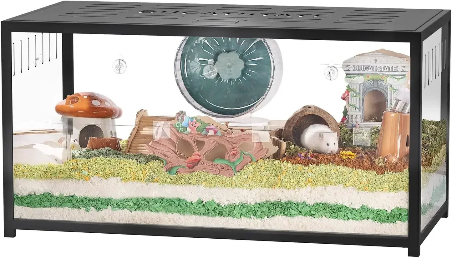 Metal Hamster Cage 2.0 With Top Access Stackable Easy Assemble Black