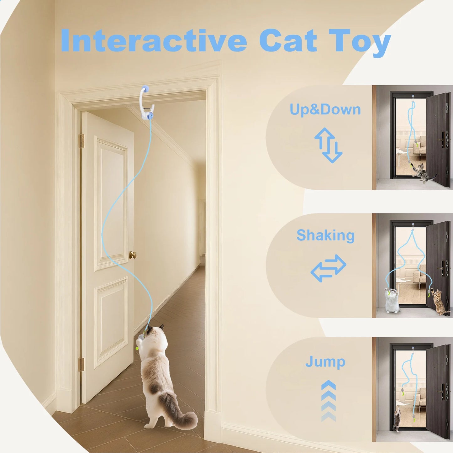 USB Rechargeable Electric Door Hanging Cat Toy Interactive Self Play Kitten Toy