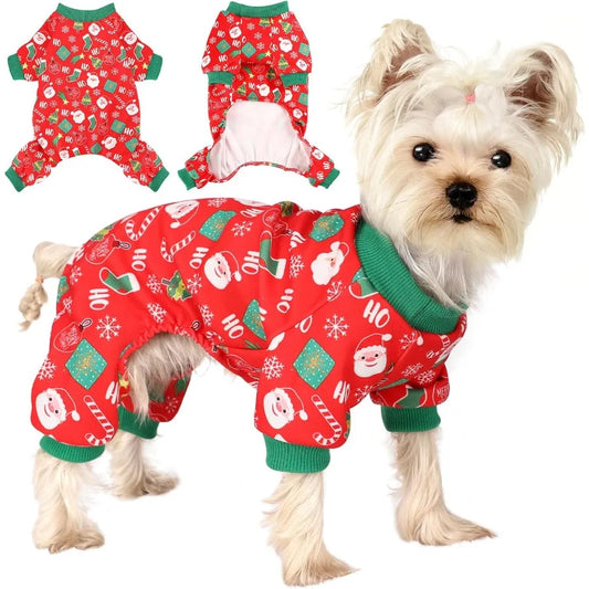 Dog Christmas Pajamas For Small Dogs Chihuahua Yorkie Soft Sleepwear