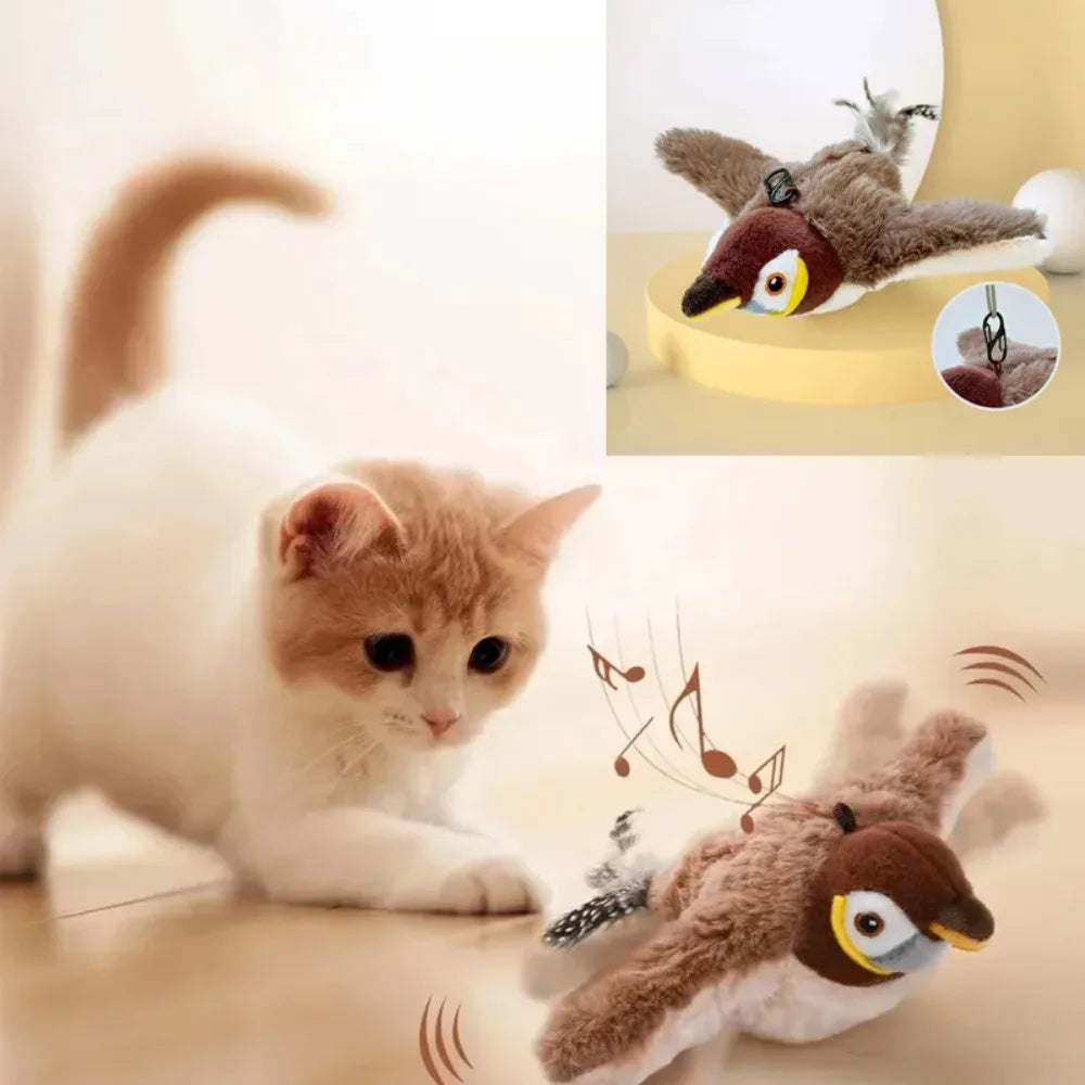 Realistic Flapping Bird Plush Toy For Cats And Small Dogs With Catnip