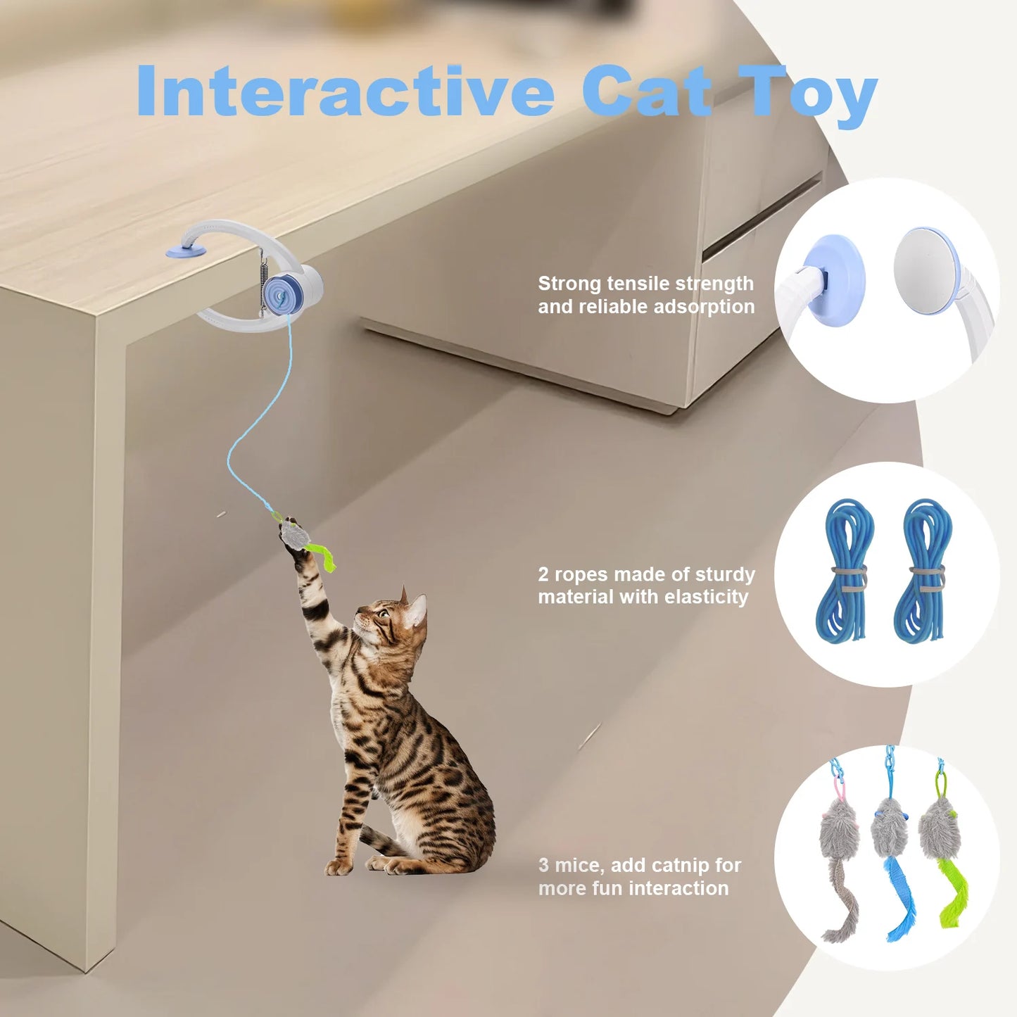 USB Rechargeable Electric Door Hanging Cat Toy Interactive Self Play Kitten Toy