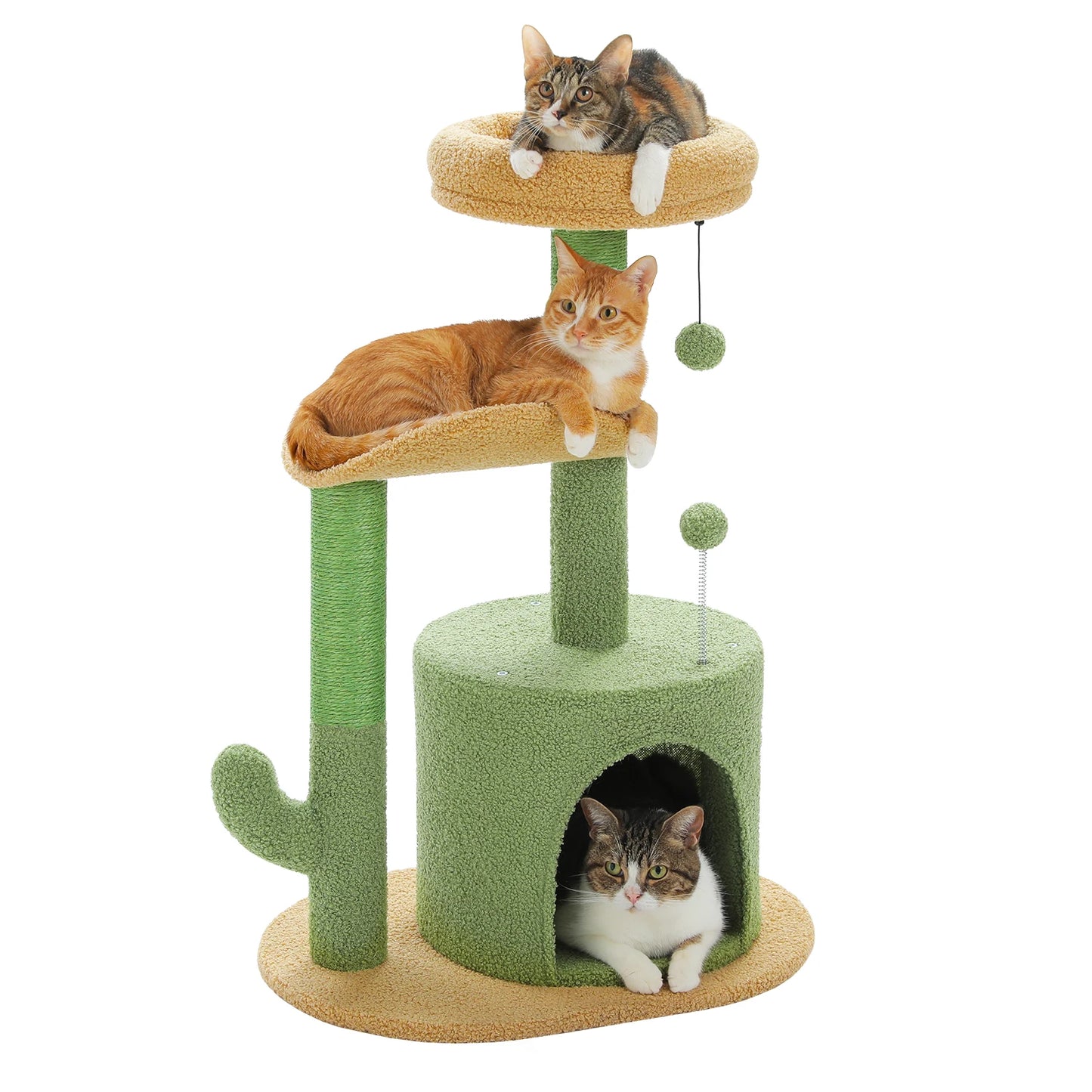 Flower Cat Tree For Indoor Cats With Sisal Scratching Post Plush Perches