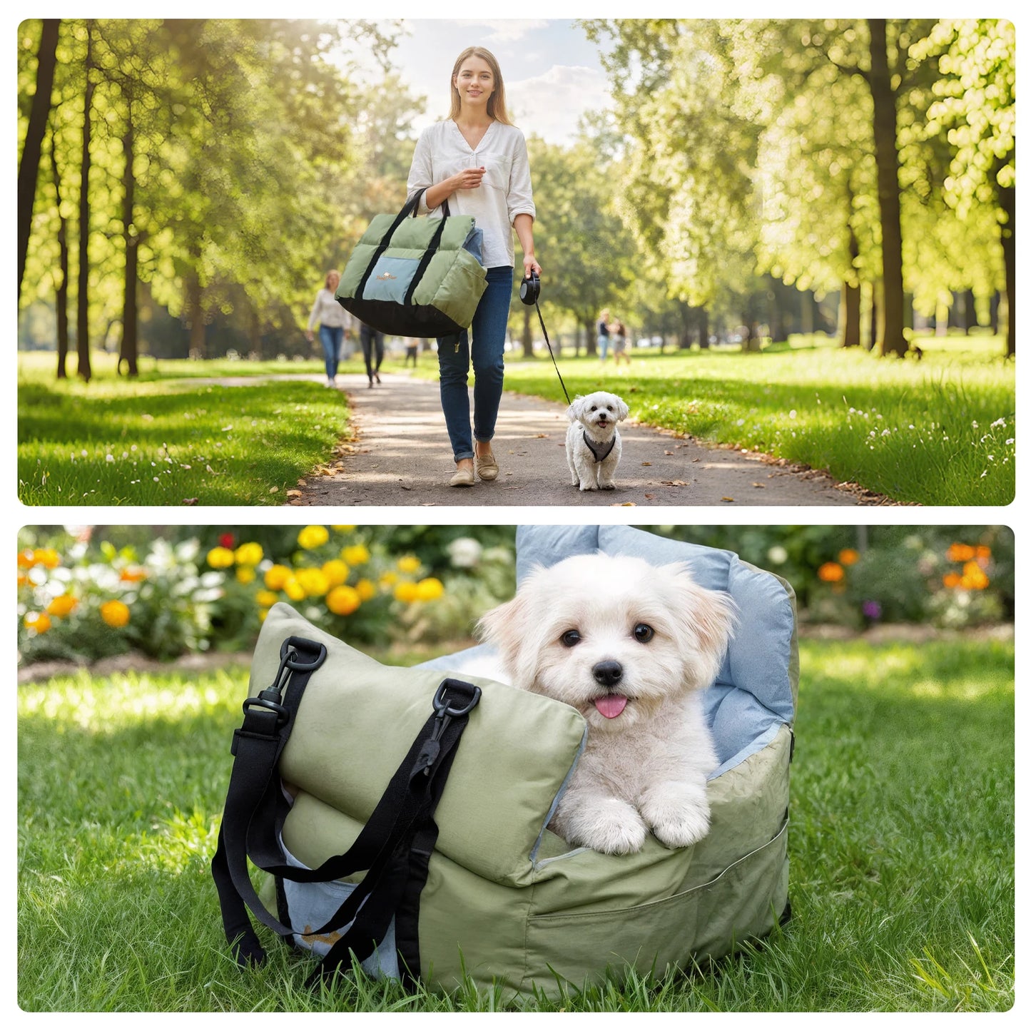 Dog Car Seat Travel Bed And Carrier For Small Dogs Up To 10 Kg