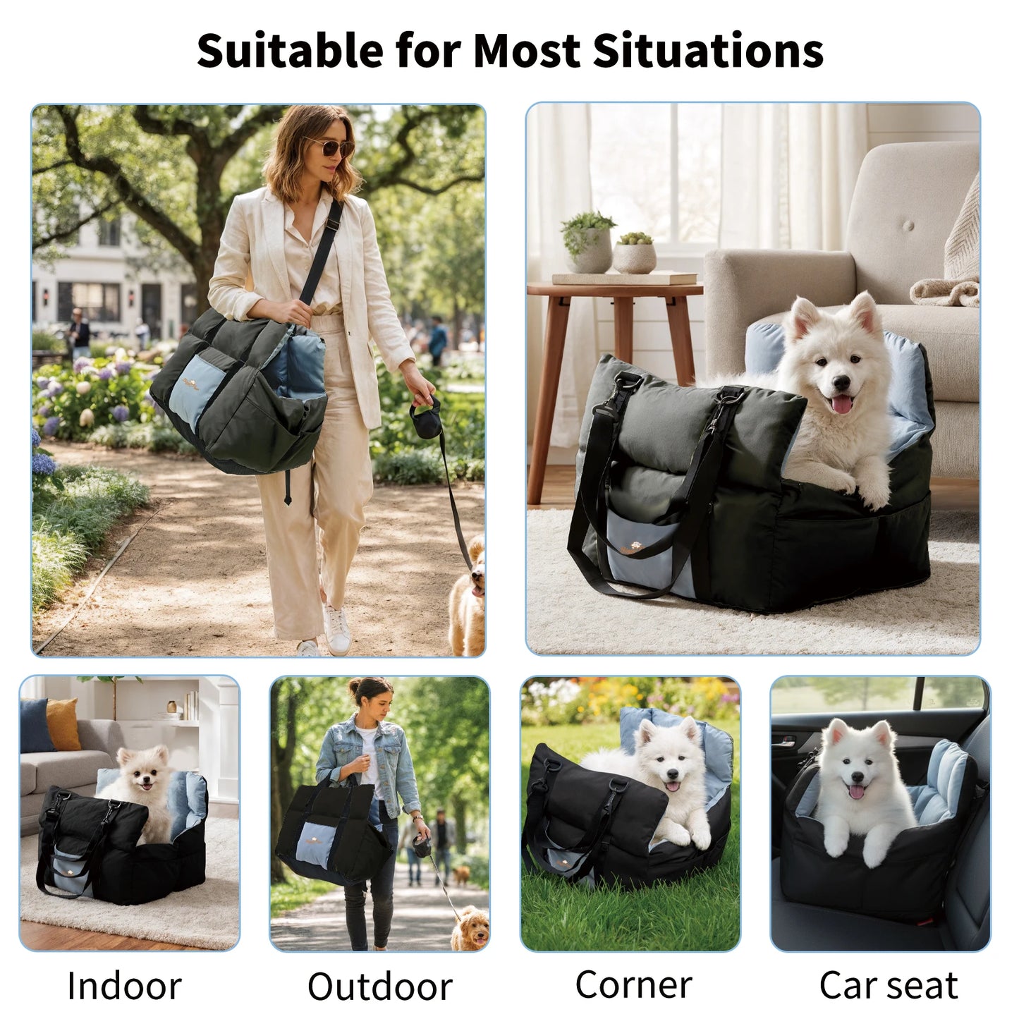 Dog Car Seat Travel Bed And Carrier For Small Dogs Up To 10 Kg
