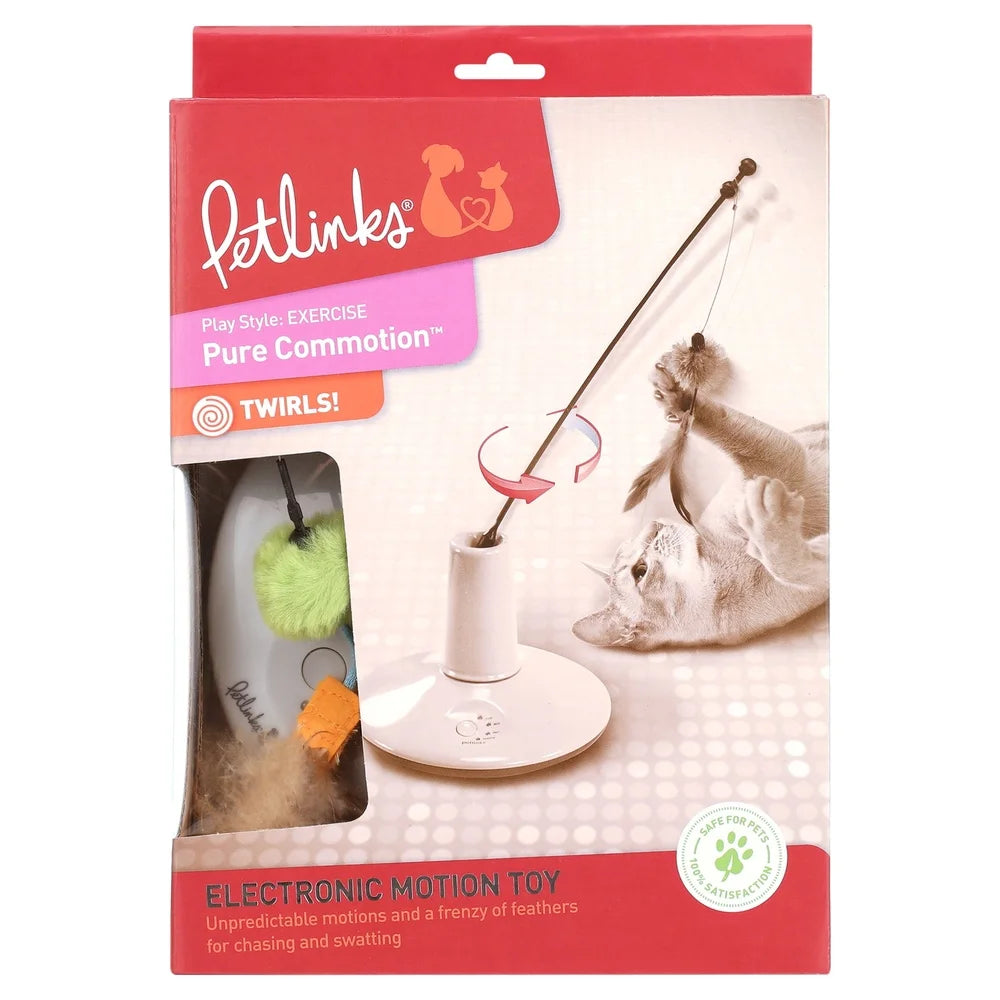 Interactive Electronic Motion Cat Toy with Rechargeable Plush Feathers