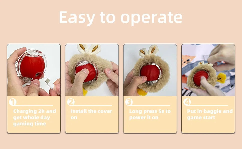 Rechargeable Hide And Seek Pet Toy For Cats And Dogs Interactive Ball Play Set