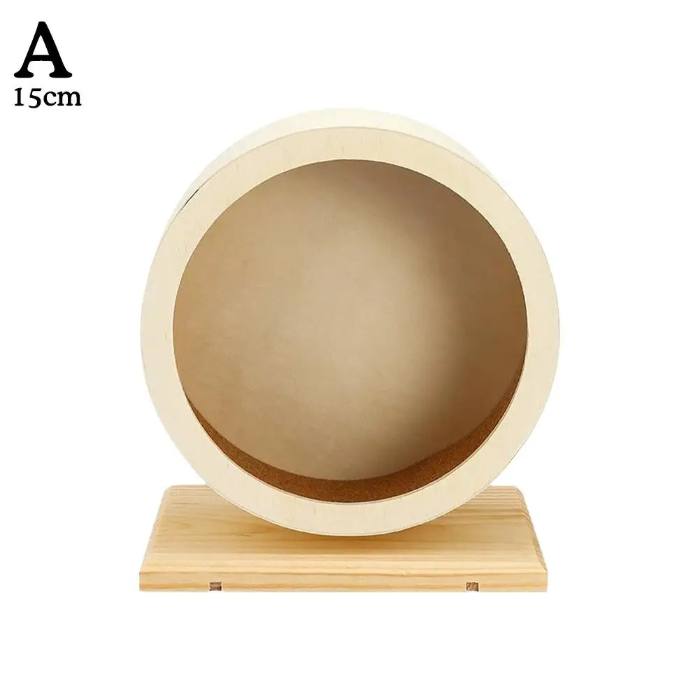 Golden Bear Mute Wooden Hamster Running Wheel with Cork Pad Roller