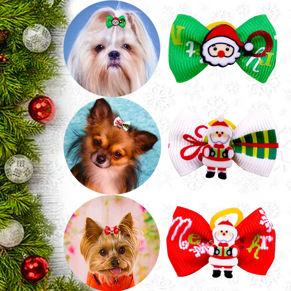 Puppy Bows Christmas Hair Accessories For Small Dogs 10 20 30 Pack