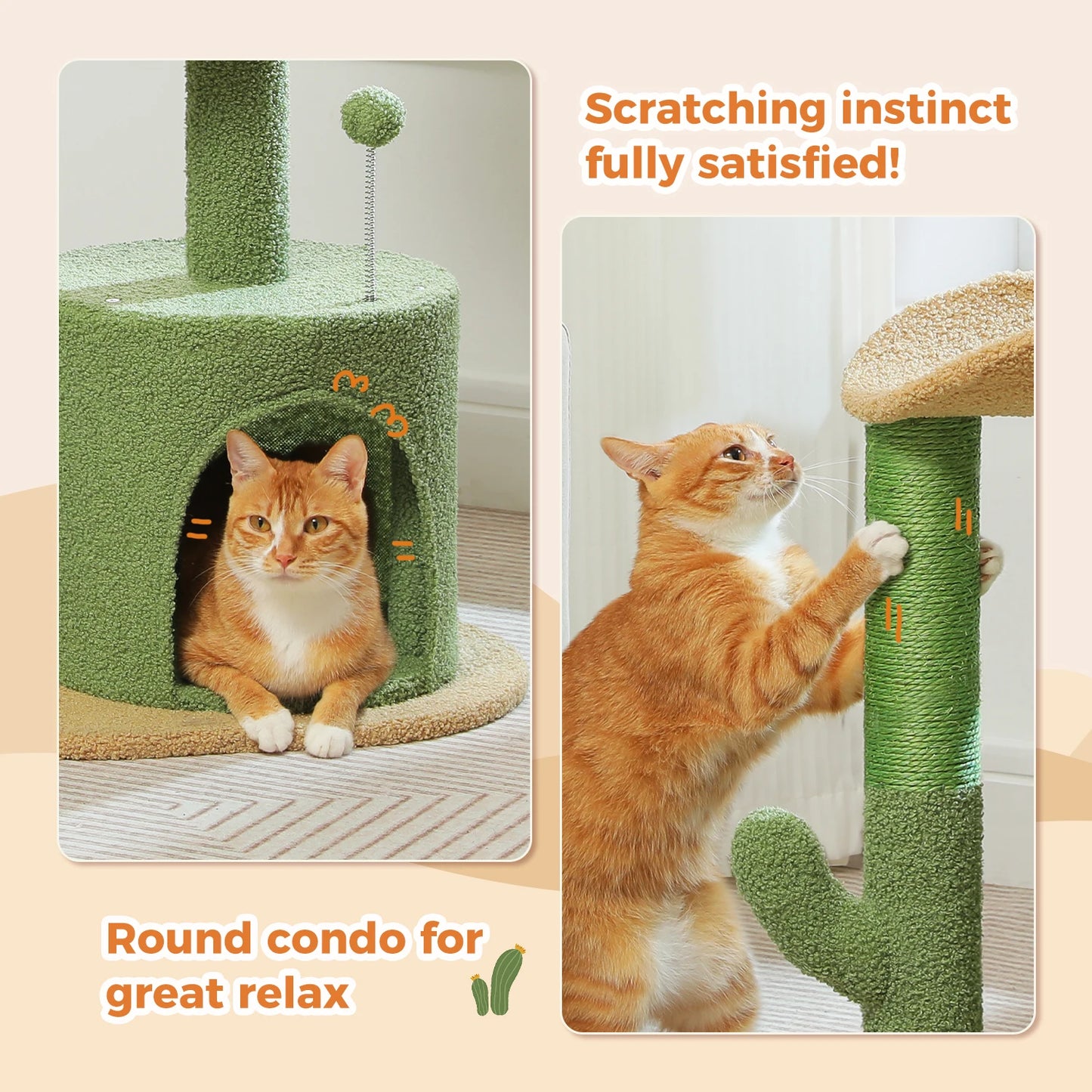 Flower Cat Tree For Indoor Cats With Sisal Scratching Post Plush Perches