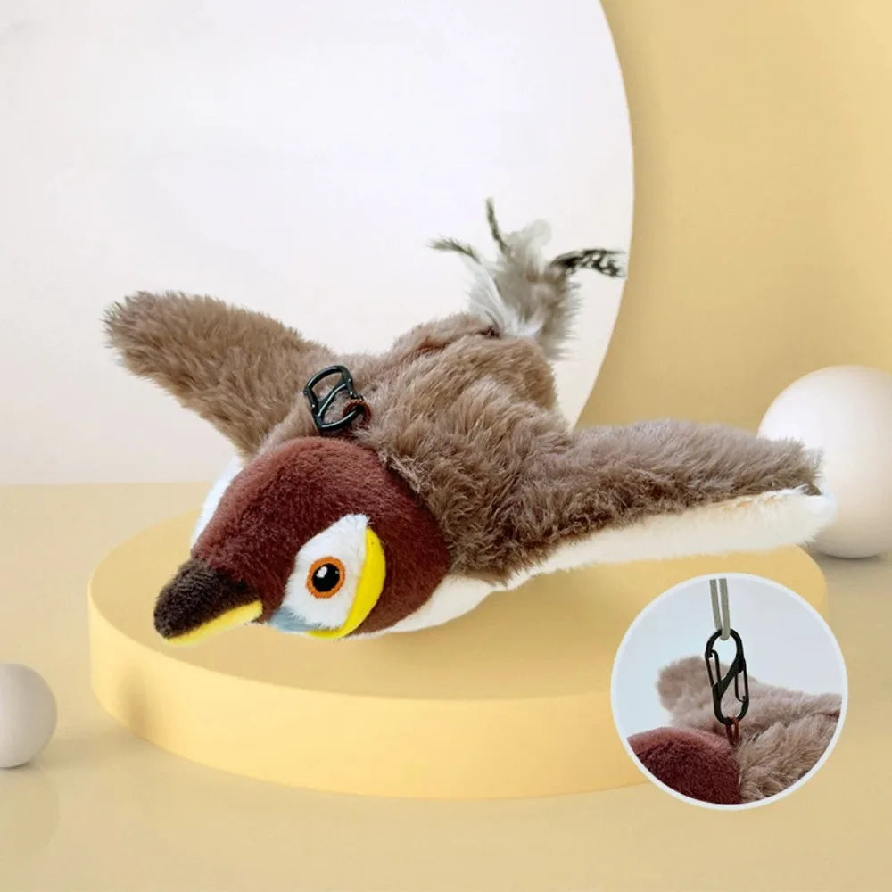 Realistic Flapping Bird Plush Toy For Cats And Small Dogs With Catnip