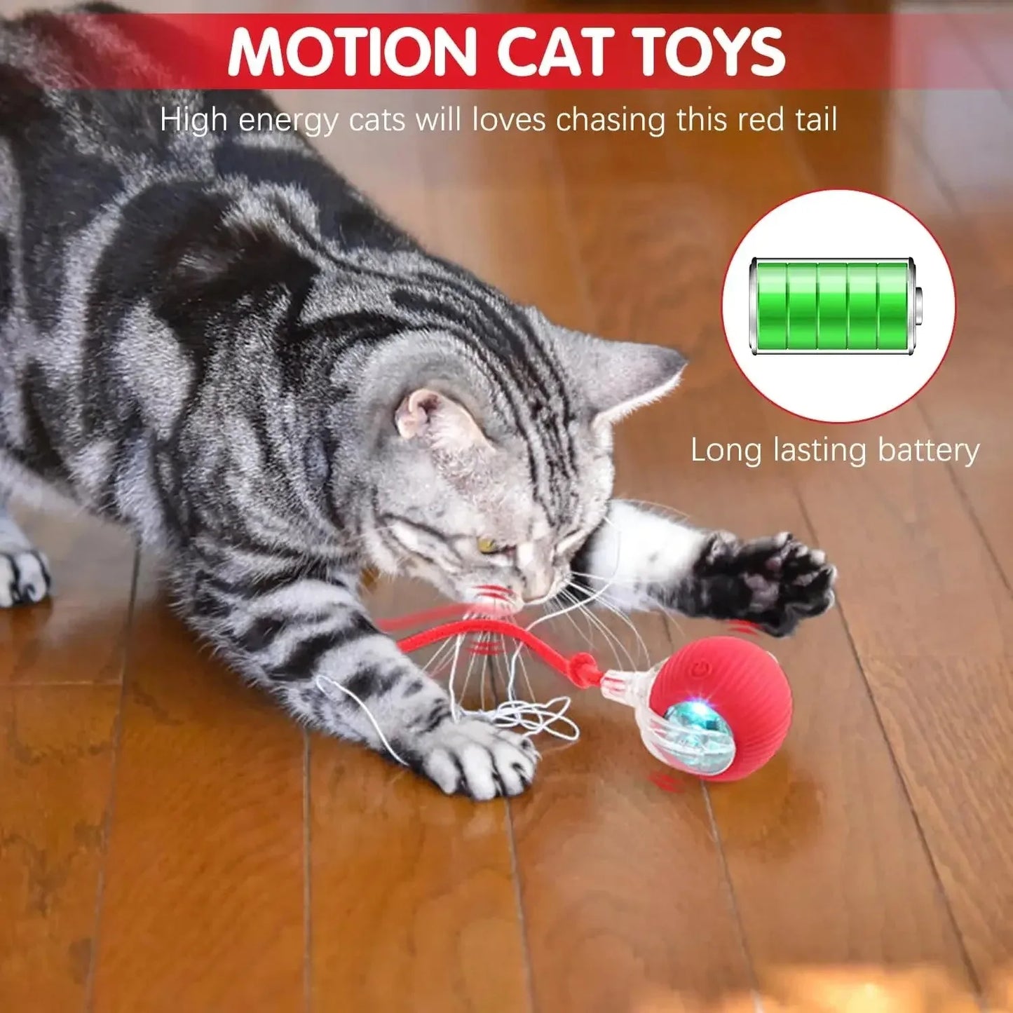 Smart Cat Interactive Ball Toy Automatic Rolling Rechargeable Kitten Toy