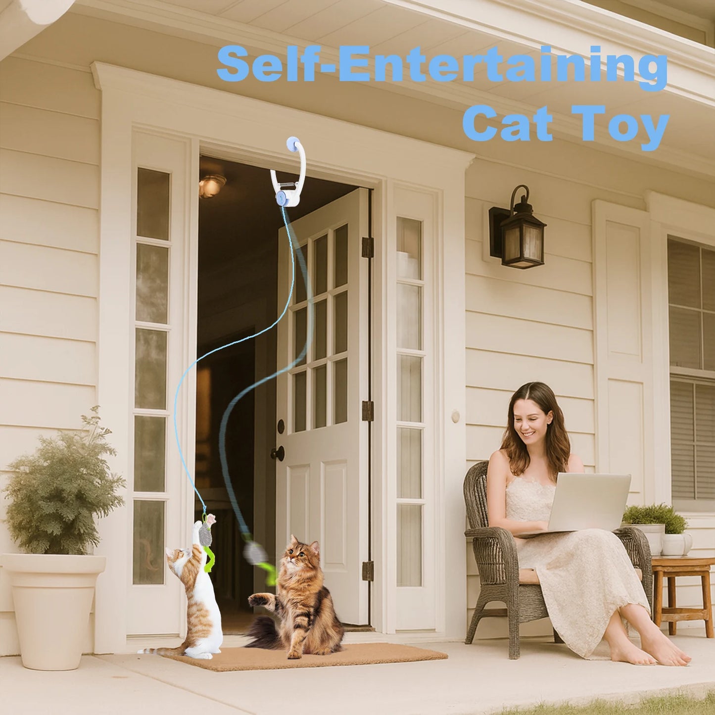 USB Rechargeable Electric Door Hanging Cat Toy Interactive Self Play Kitten Toy