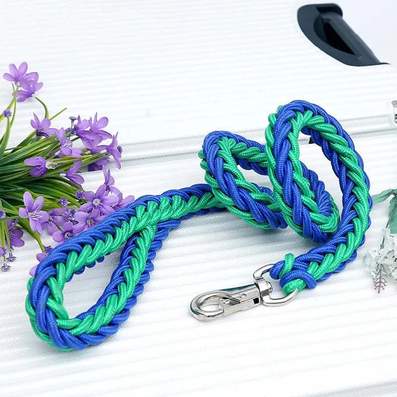 Heavy Duty Nylon Braided Dog Leash For Large Dogs Durable Walking Lead