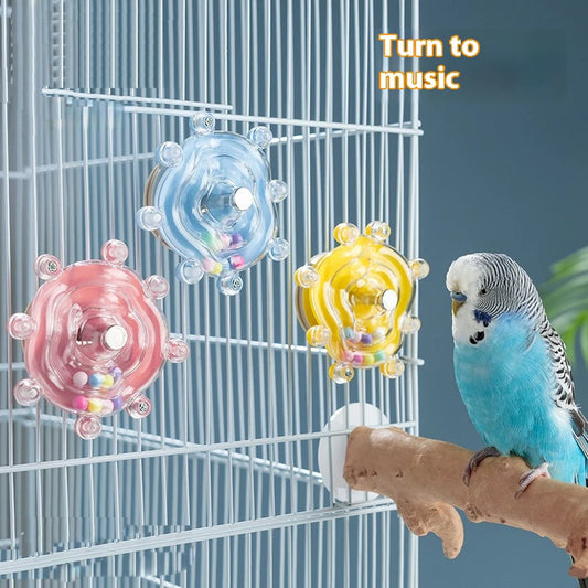 Parrot Biting Toy Spin Fun Educational Flying Disc Wheel Self-Entertainment and Distraction Toy