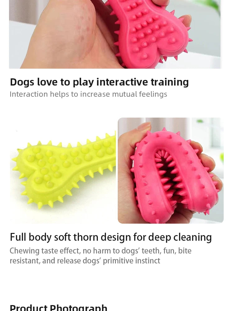 Soft Rubber Bone Shaped Chew Toy for Small Dogs Teeth Grinding Training