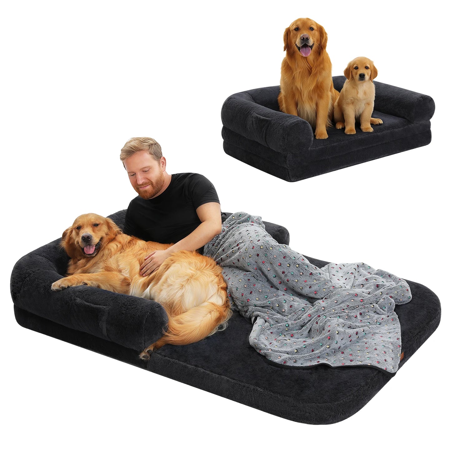 Foldable Portable Dog Bed Mat Machine Washable No Installation Needed