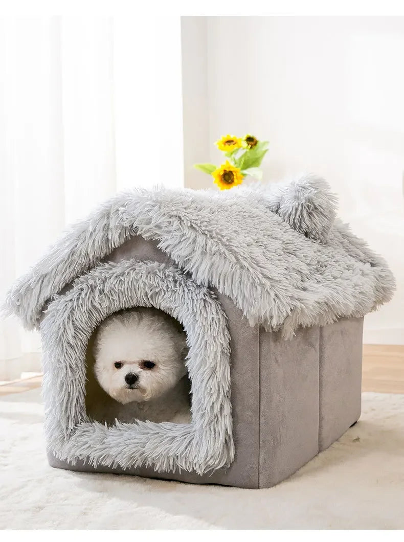 Indoor Soft Cozy Dog Kennel Bed Cave For Small Dogs Portable