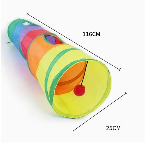Long Cat Play Tunnel T Y Shaped Foldable Interactive Indoor Toy
