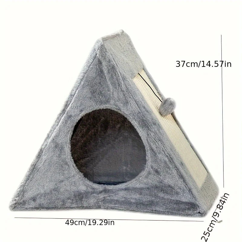 Cozy Cat Bed Under 15 Pounds With Plush Toy Ball And Scratching Board