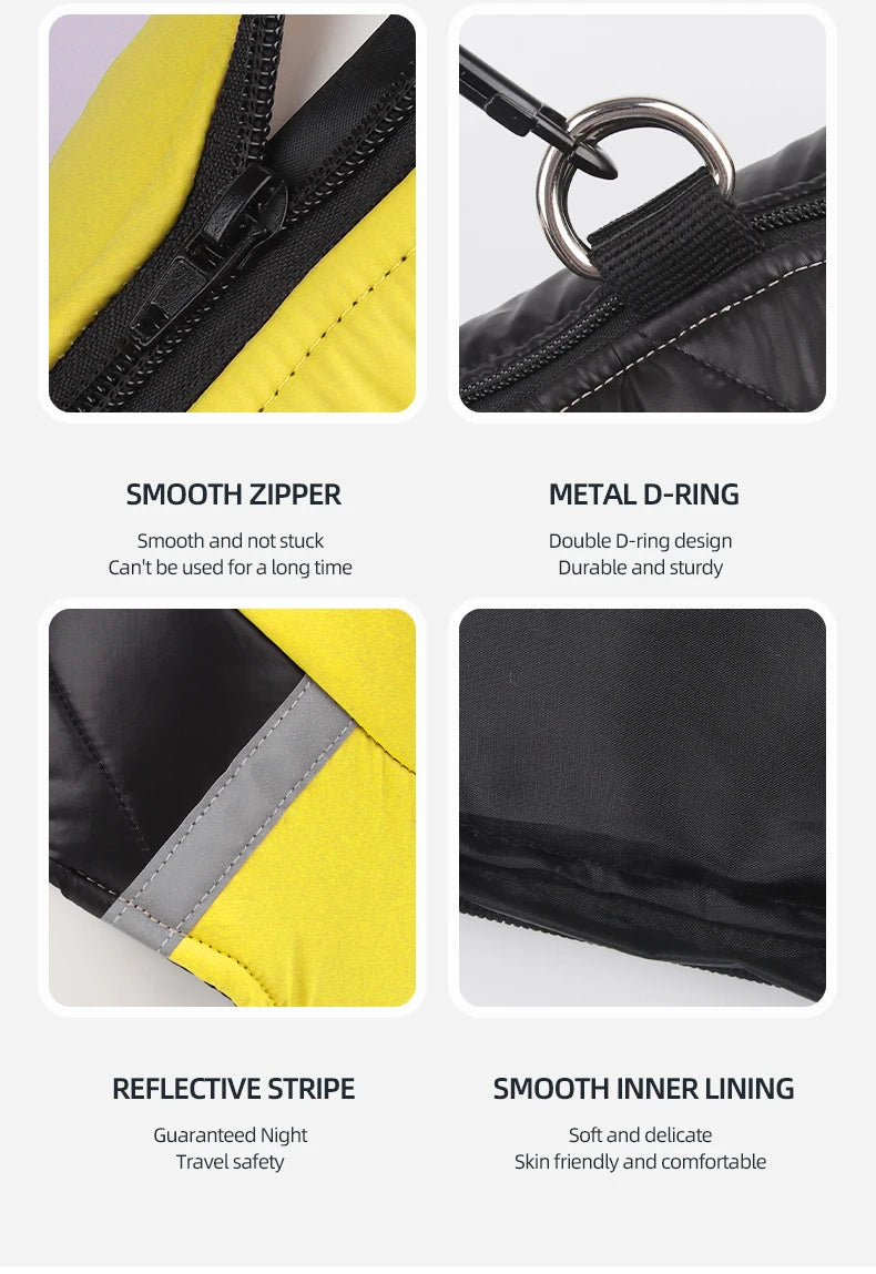 Winter Dog Cotton Coat With Reflective Stripe Harness For All Sizes